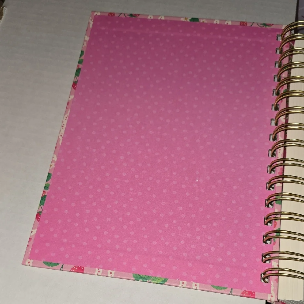 Clementine Pink Strawberry Spiral Notebook